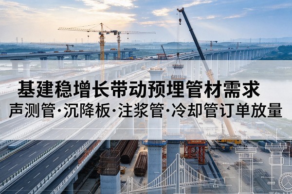 庆元基建稳增长带动预埋监测管材需求,声测管、沉降板、注浆管订单持续放量